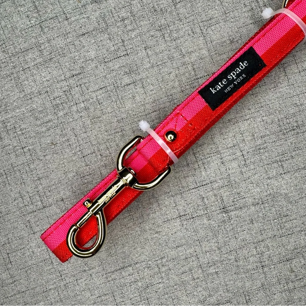 Kate Spade New York Dog Leash Pink & Red Colorblock Pet Leash NWT